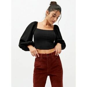Urban Outfitters Cottagecore Puff Sleeve Cropped Blouse
